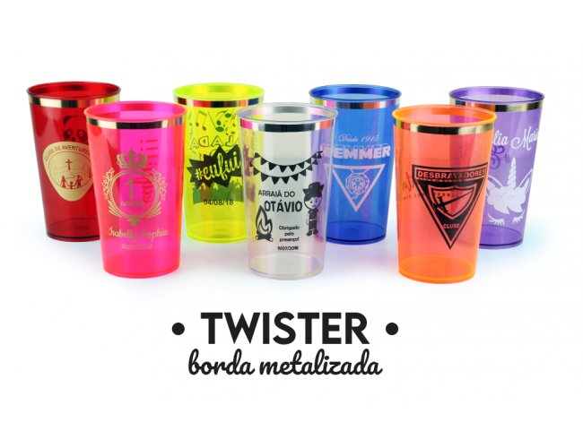Copo Twister 575ml Borda Metalizada