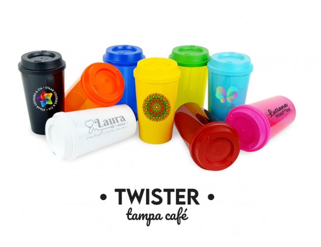 Copo Twister com Tampa de Caf 575ml