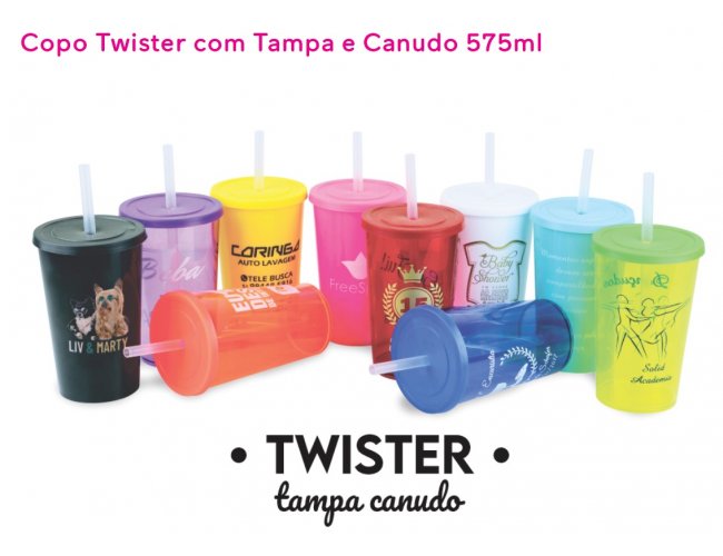 Copo Twister 575ml c/ canudo