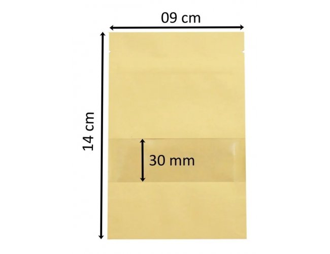 Saco Kraft Visor Stand Up Pouch 9x14