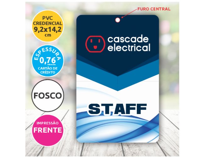 Credencial PVC 9,2x14,2cm